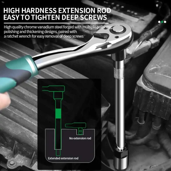 53Pcs Professional AUTO Repair Kits S2 Bits 1/4 Ratchet Wrench Set Maintenance Toolbox - Image 5